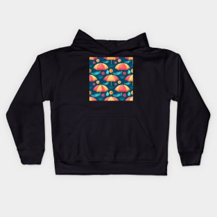 Slice of Summer Umbrella Seamless Pattern Kids Hoodie